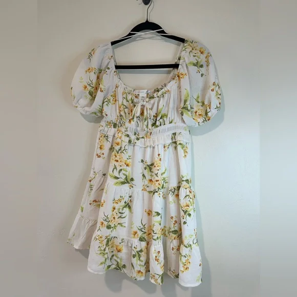 Altar’d State floral Print Puff Sleeve Mini Dress - Picture 4 of 6